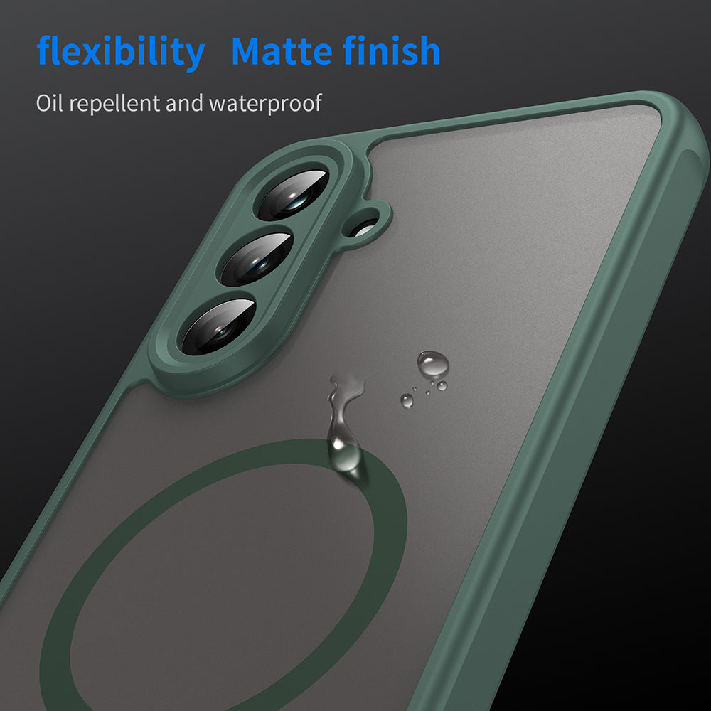MagSafe Case for Samsung Galaxy A56 A566, Techsuit, HaloFrost II, Green