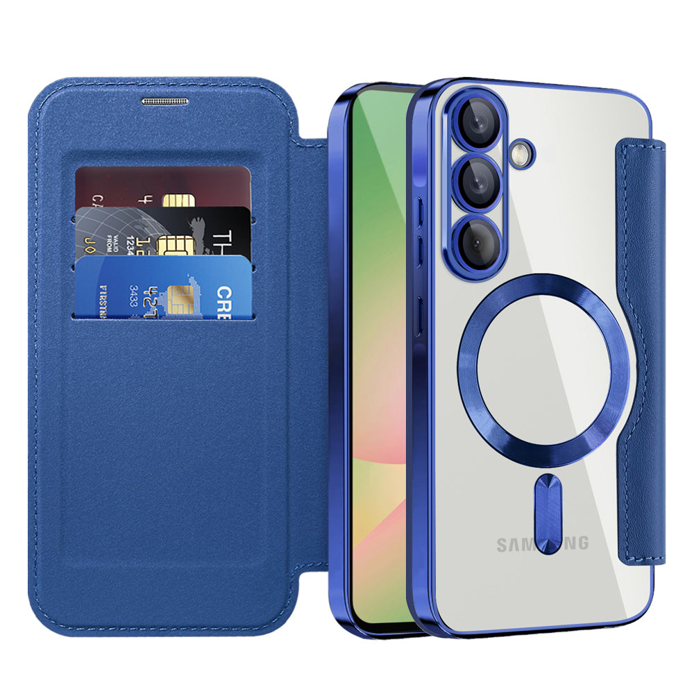 Capa MagSafe para Samsung Galaxy A56 A566, Techsuit, SmartMag Book, Azul