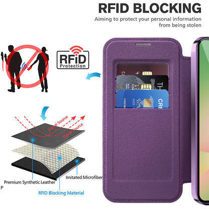 Capa MagSafe para Samsung Galaxy A56 A566, Techsuit, SmartMag Book, Roxo