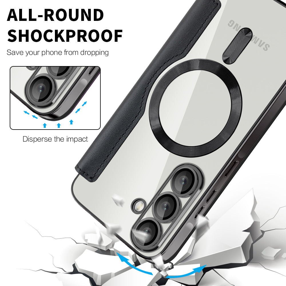 Capa MagSafe para Samsung Galaxy A56 A566, Techsuit, SmartMag Book, Preta