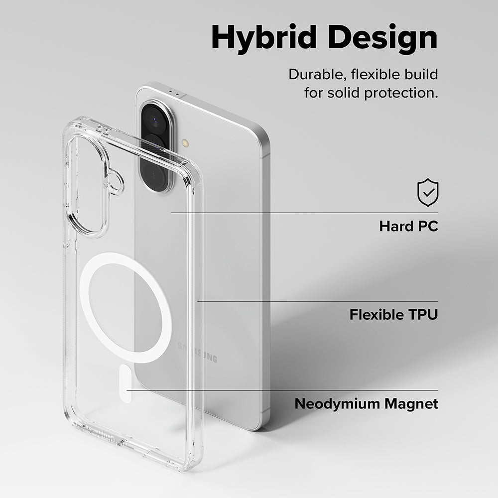 Capa MagSafe para Samsung Galaxy A57 5G, Ringke, Fusion, Transparente