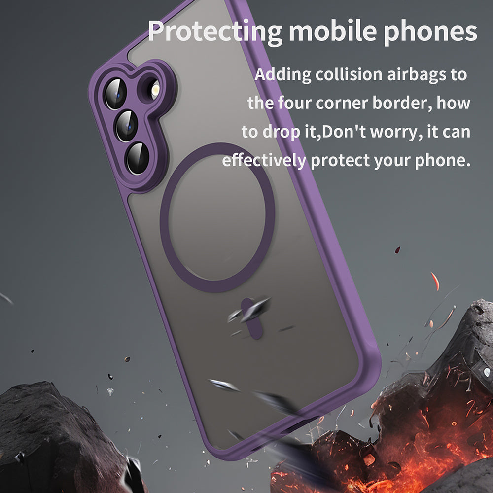 Capa MagSafe para Samsung Galaxy A57 5G, Techsuit, HaloFrost II, Roxo