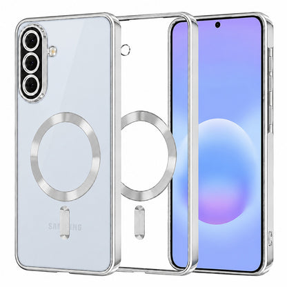 Capa MagSafe para Samsung Galaxy A57 5G, Techsuit, Luxury Crystal, Prateada