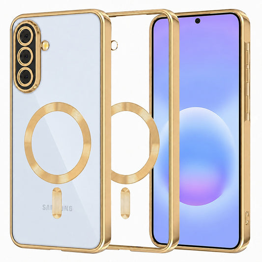 Capa MagSafe para Samsung Galaxy A57 5G, Techsuit, Luxury Crystal, Dourada