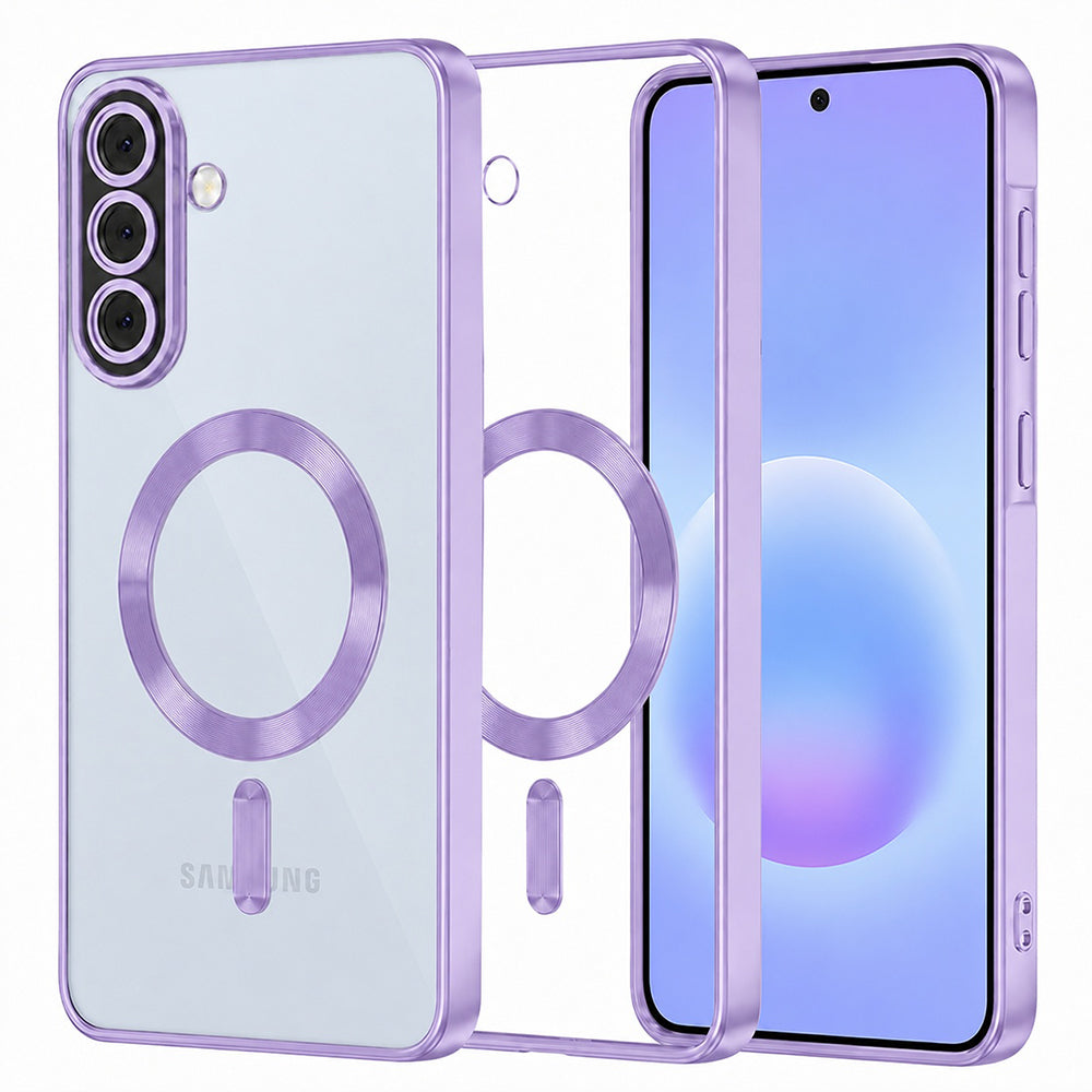 Capa MagSafe para Samsung Galaxy A57 5G, Techsuit, Luxury Crystal, Roxo Claro
