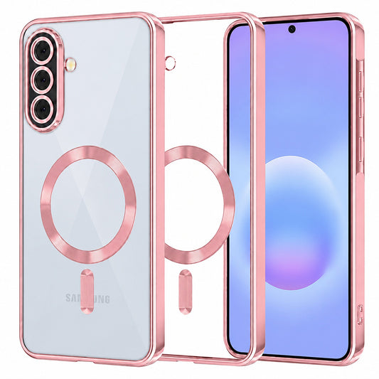 Capa MagSafe para Samsung Galaxy A57 5G, Techsuit, Luxury Crystal, Rosa