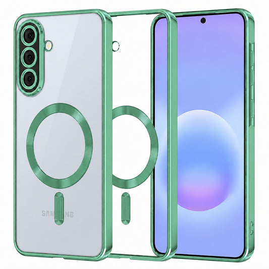Capa MagSafe para Samsung Galaxy A57 5G, Techsuit, Luxury Crystal, Verde Claro