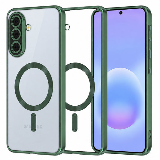 Capa MagSafe para Samsung Galaxy A57 5G, Techsuit, Luxury Crystal, Verde Escuro