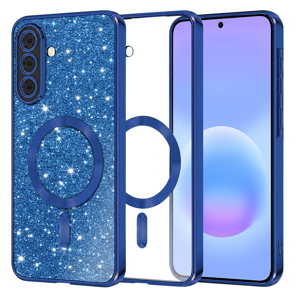MagSafe Case for Samsung Galaxy A57 5G, Techsuit, Luxury Glitter, Dark Blue