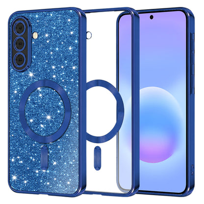 MagSafe Case for Samsung Galaxy A57 5G, Techsuit, Luxury Glitter, Dark Blue