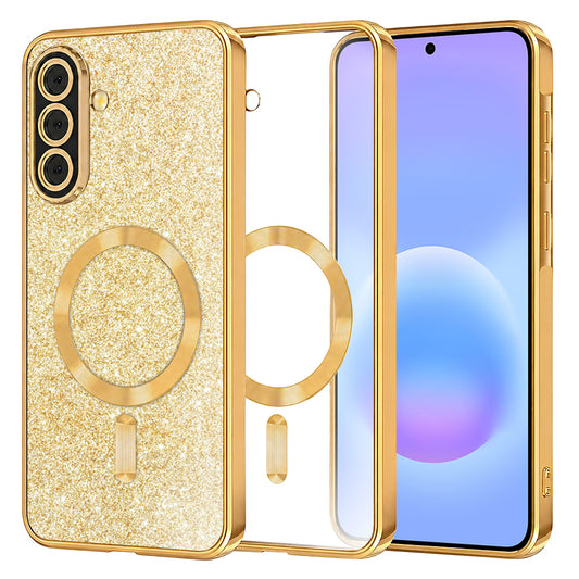 Capa MagSafe para Samsung Galaxy A57 5G, Techsuit, Luxury Glitter, Dourada