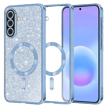 Capa MagSafe para Samsung Galaxy A57 5G, Techsuit, Luxury Glitter, Azul