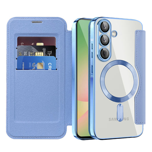 Capa MagSafe para Samsung Galaxy A57 5G, Techsuit, SmartMag Book, Azul
