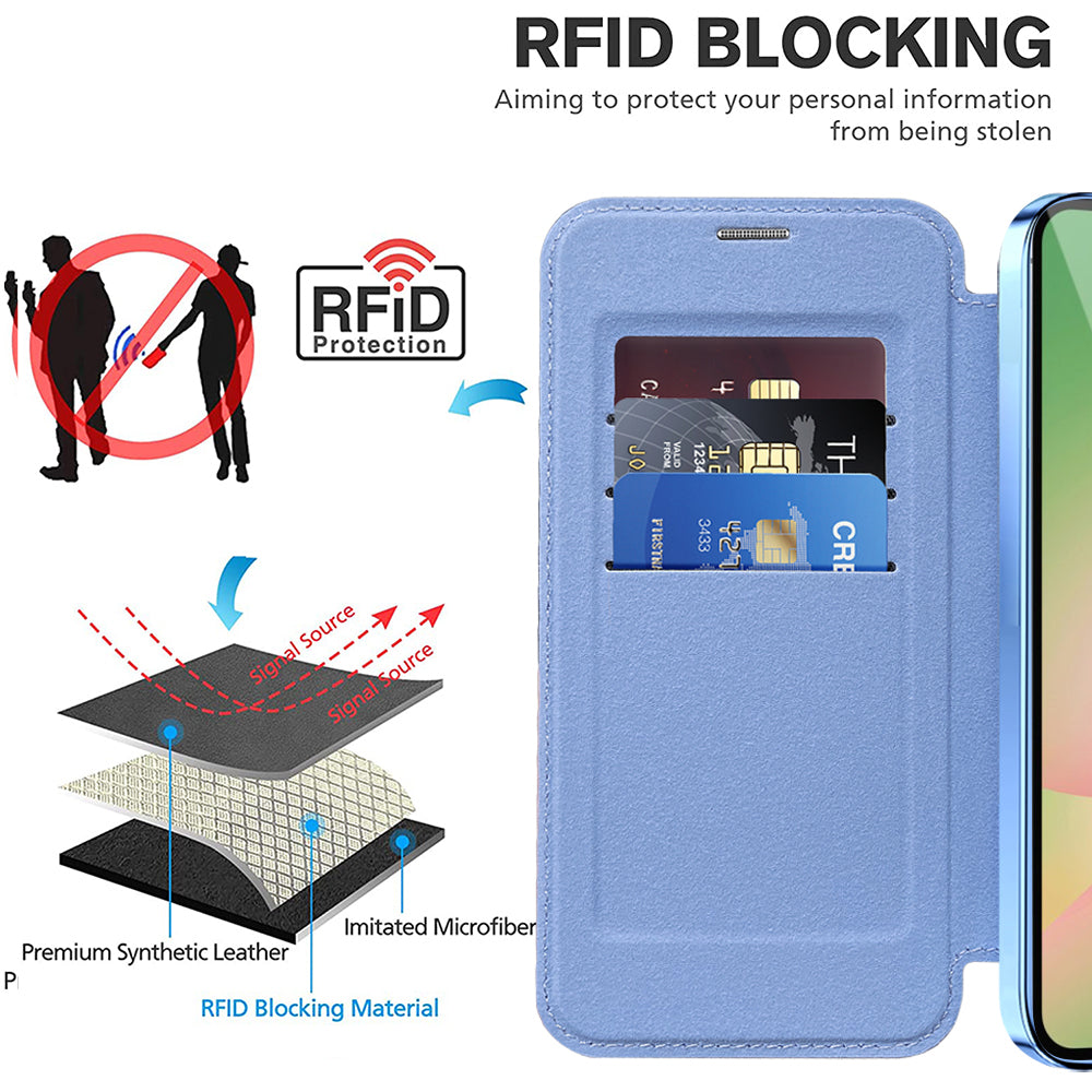 Capa MagSafe para Samsung Galaxy A57 5G, Techsuit, SmartMag Book, Azul