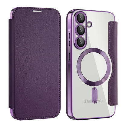 Capa MagSafe para Samsung Galaxy A57 5G, Techsuit, SmartMag Book, Roxo