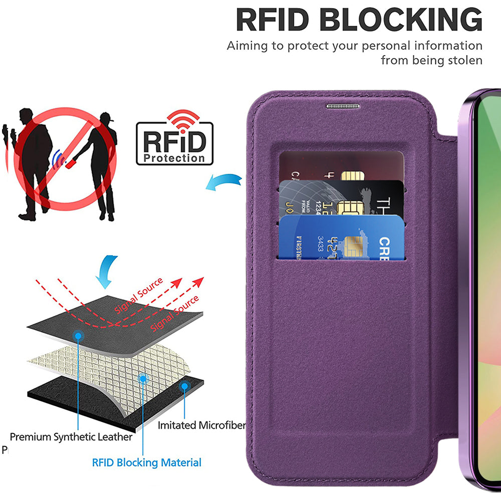 Capa MagSafe para Samsung Galaxy A57 5G, Techsuit, SmartMag Book, Roxo