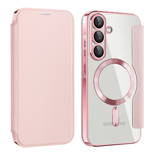 Capa MagSafe para Samsung Galaxy A57 5G, Techsuit, SmartMag Book, Rosa