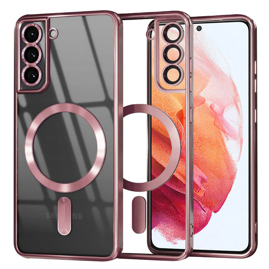 Capa MagSafe para Samsung Galaxy S21 5G G991, Techsuit, Luxury Crystal, Rosa