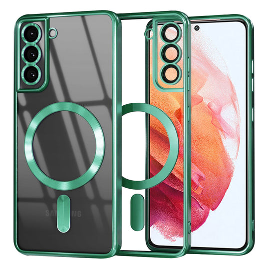 Capa MagSafe para Samsung Galaxy S21 5G G991, Techsuit, Luxury Crystal, Verde Claro