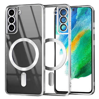Capa MagSafe para Samsung Galaxy S21 FE 5G G990, Techsuit, Luxury Crystal, Prateada