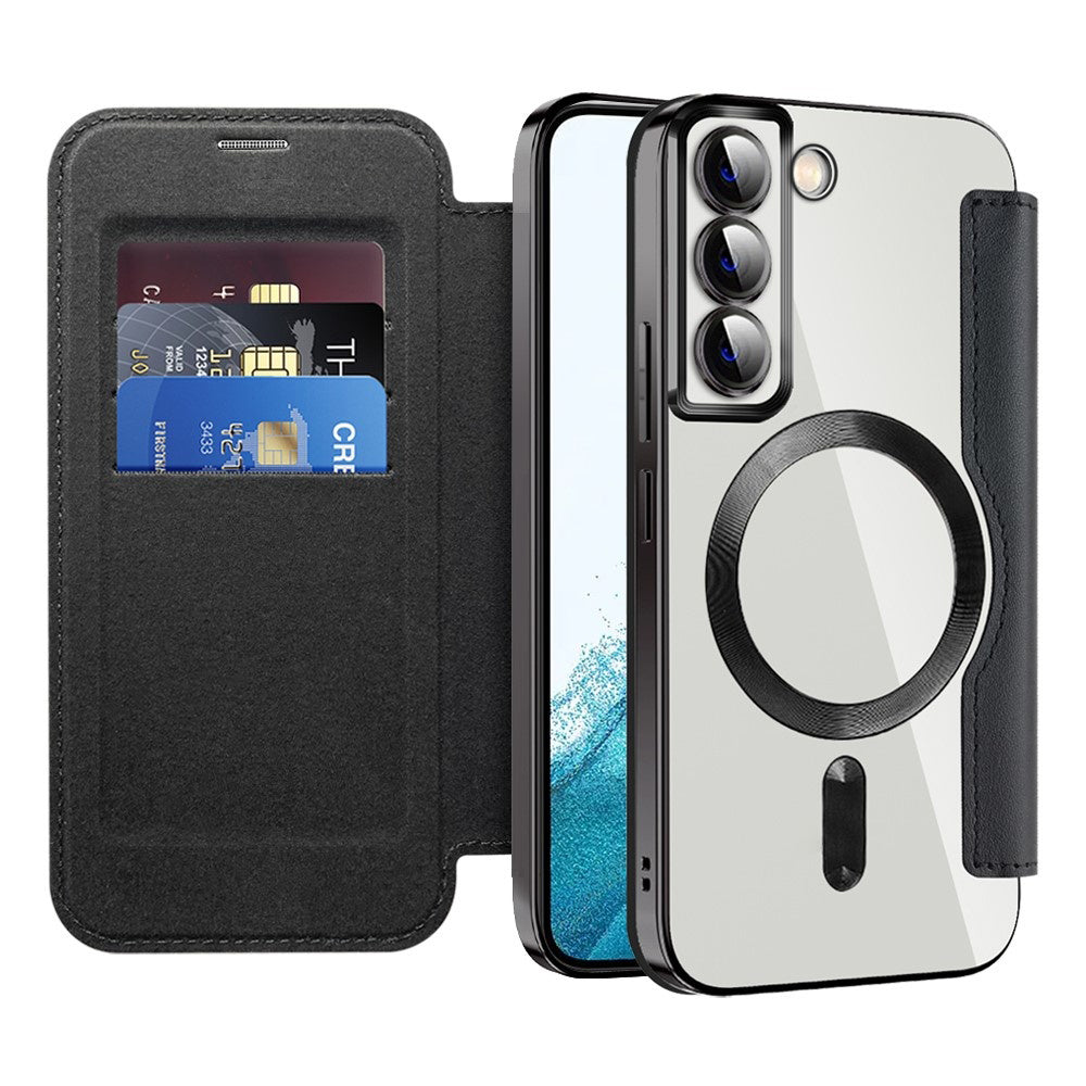 MagSafe Case for Samsung Galaxy S22 5G S901, Techsuit, SmartMag Book, Black