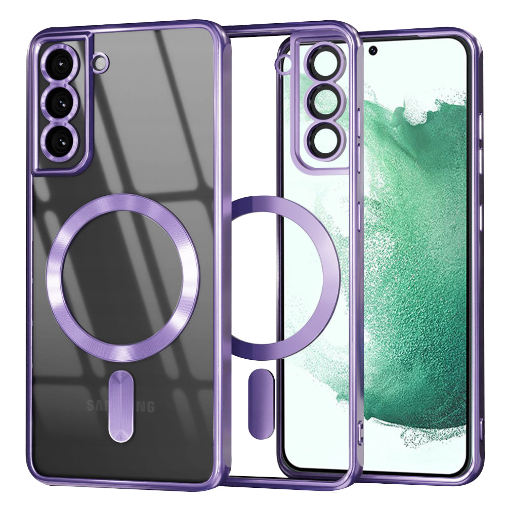 Capa MagSafe para Samsung Galaxy S22+ 5G S906, Techsuit, Luxury Crystal, Roxo Claro