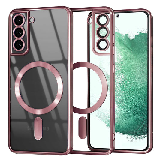 Capa MagSafe para Samsung Galaxy S22+ 5G S906, Techsuit, Luxury Crystal, Rosa
