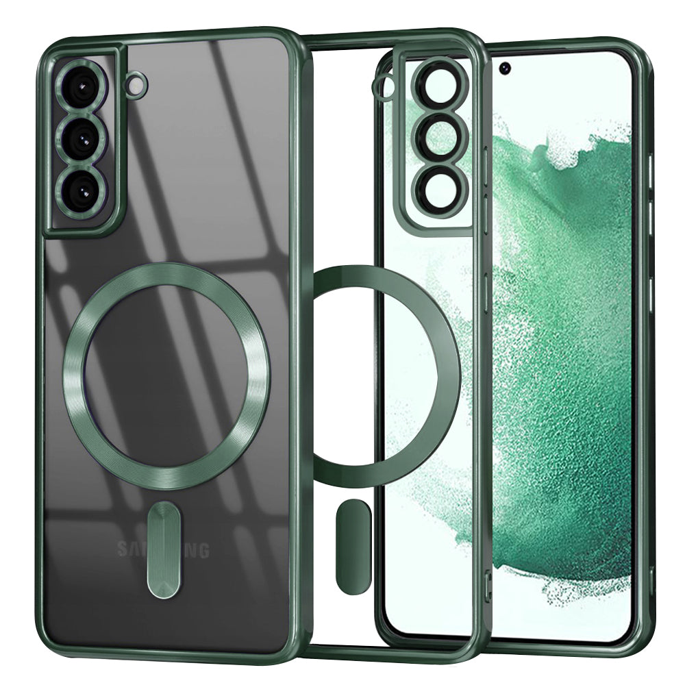 Capa MagSafe para Samsung Galaxy S22+ 5G S906, Techsuit, Luxury Crystal, Verde Escuro
