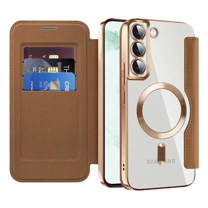 Capa MagSafe para Samsung Galaxy S22+ 5G S906, Techsuit, SmartMag Book, Castanha