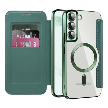 Capa MagSafe para Samsung Galaxy S22+ 5G S906, Techsuit, SmartMag Book, Verde