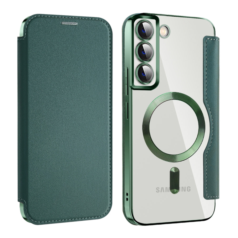 Capa MagSafe para Samsung Galaxy S22+ 5G S906, Techsuit, SmartMag Book, Verde