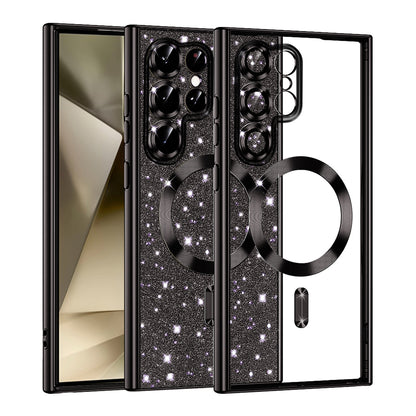 Capa MagSafe para Samsung Galaxy S22 Ultra 5G S908, Techsuit, Luxury Glitter, Preta