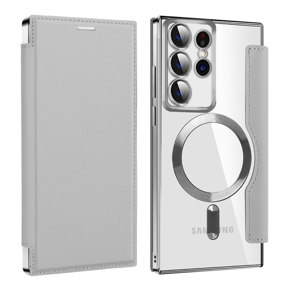 Capa MagSafe para Samsung Galaxy S22 Ultra 5G S908, Techsuit, SmartMag Book, Cinzento