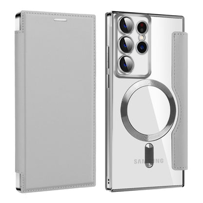 Capa MagSafe para Samsung Galaxy S22 Ultra 5G S908, Techsuit, SmartMag Book, Cinzento