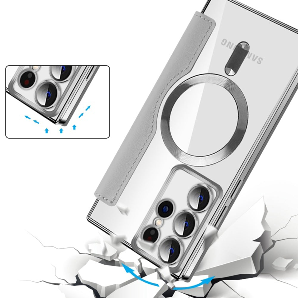 Capa MagSafe para Samsung Galaxy S22 Ultra 5G S908, Techsuit, SmartMag Book, Cinzento