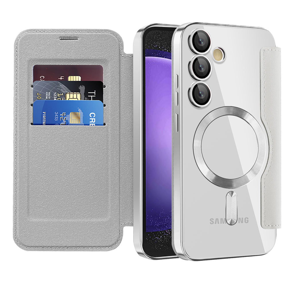 Capa MagSafe para Samsung Galaxy S23 FE S711, Techsuit, SmartMag Book, Cinzento