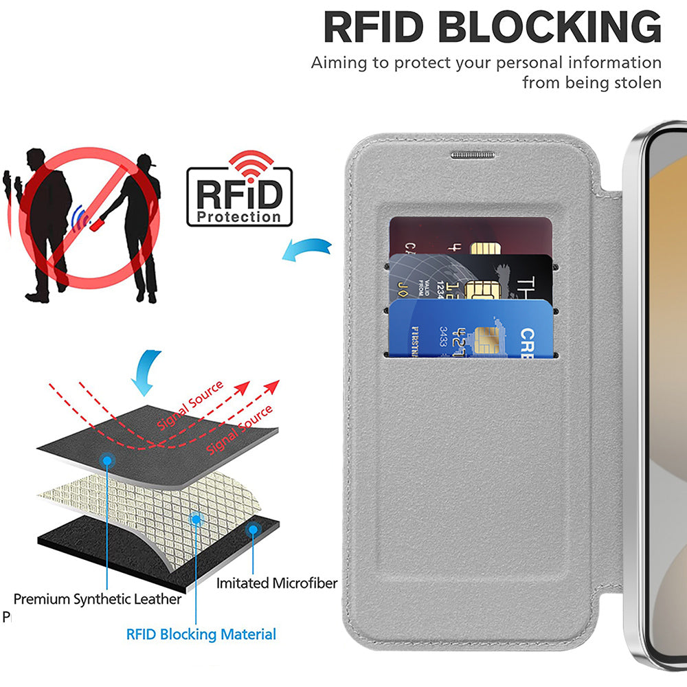 Capa MagSafe para Samsung Galaxy S23 FE S711, Techsuit, SmartMag Book, Cinzento