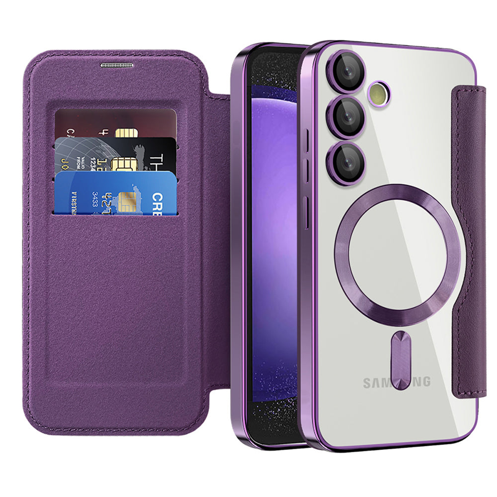 Capa MagSafe para Samsung Galaxy S23 FE S711, Techsuit, SmartMag Book, Roxo