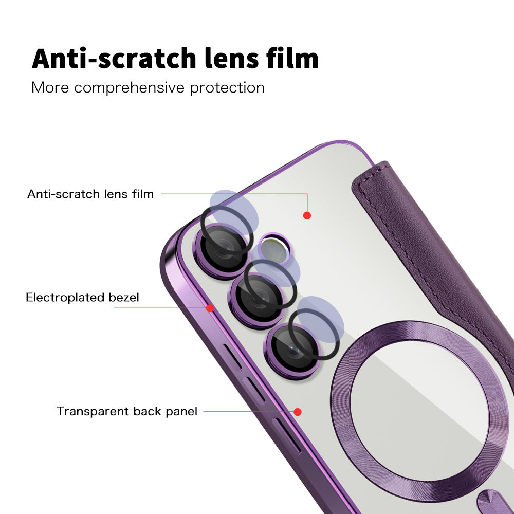 Capa MagSafe para Samsung Galaxy S23 FE S711, Techsuit, SmartMag Book, Roxo