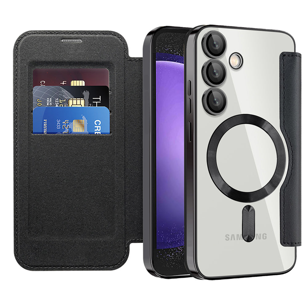 Capa MagSafe para Samsung Galaxy S23 FE S711, Techsuit, SmartMag Book, Preta