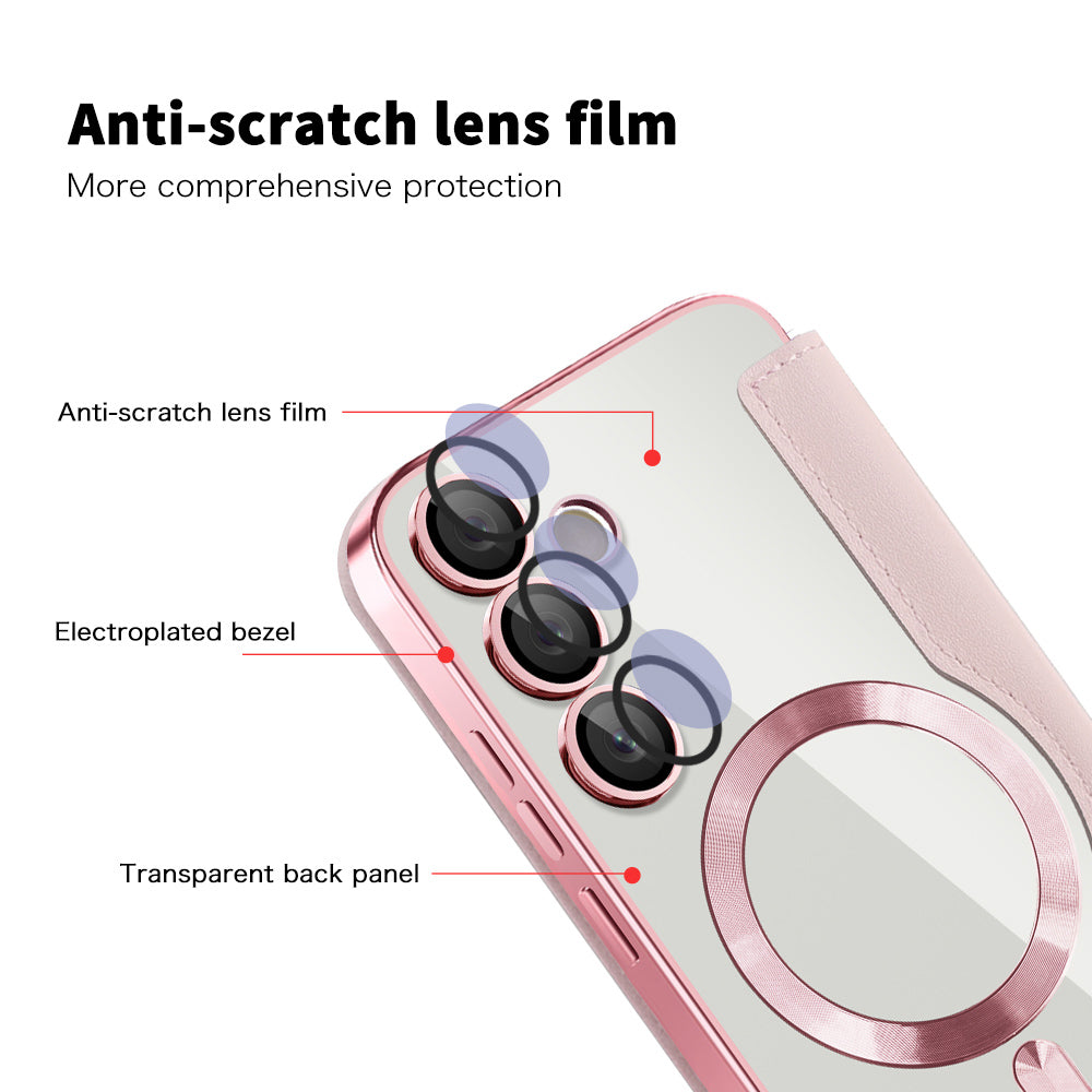Capa MagSafe para Samsung Galaxy S23 FE S711, Techsuit, SmartMag Book, Rosa