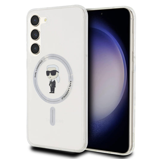 Capa MagSafe para Samsung Galaxy S23+ S916, Karl Lagerfeld, IML Ikonik Karl, Transparente