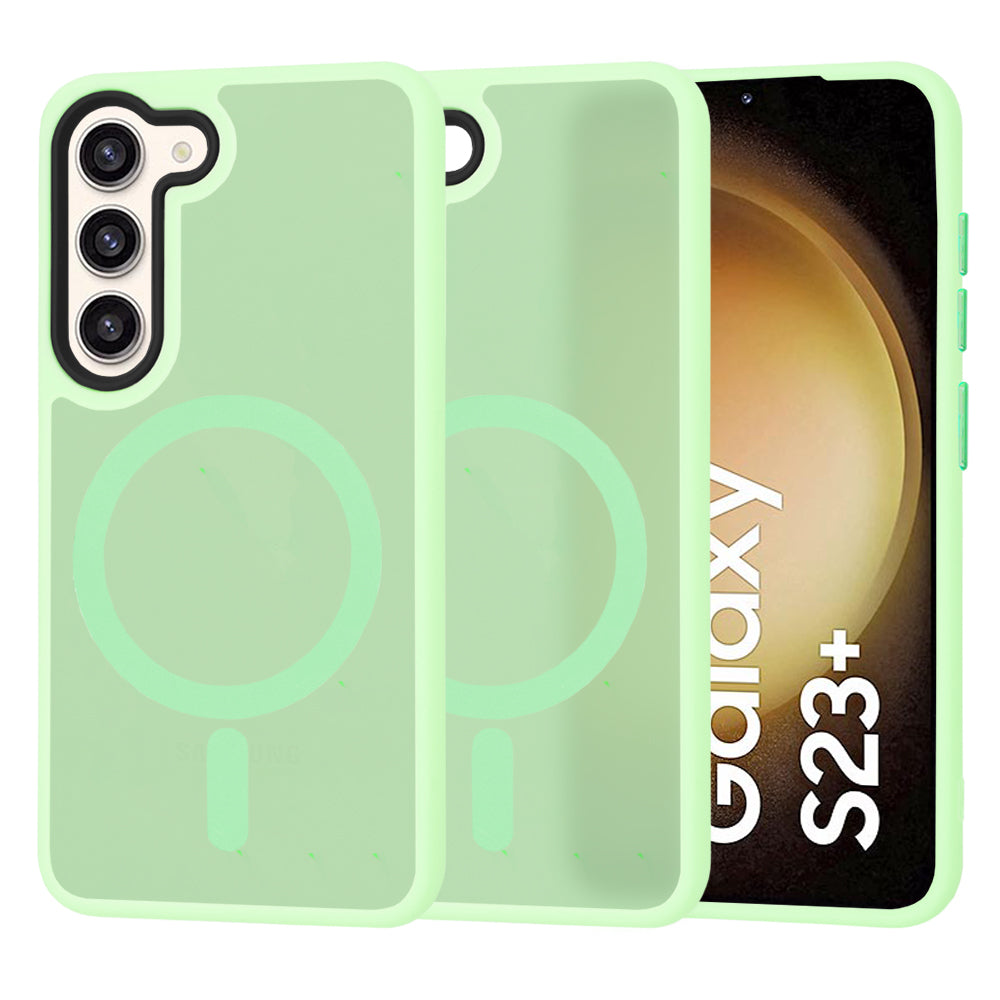 Capa MagSafe para Samsung Galaxy S23+ S916, Techsuit, HaloFrost, Verde Claro