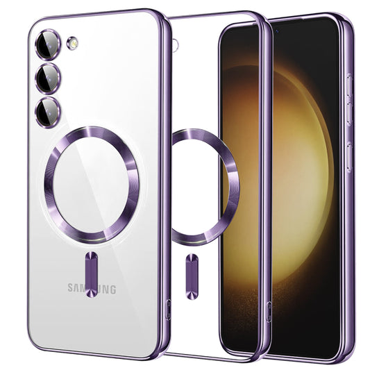 Capa MagSafe para Samsung Galaxy S23+ S916, Techsuit, Luxury Crystal, Roxo Claro