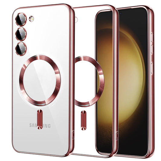 Capa MagSafe para Samsung Galaxy S23+ S916, Techsuit, Luxury Crystal, Rosa