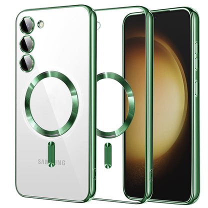 Capa MagSafe para Samsung Galaxy S23+ S916, Techsuit, Luxury Crystal, Verde Claro