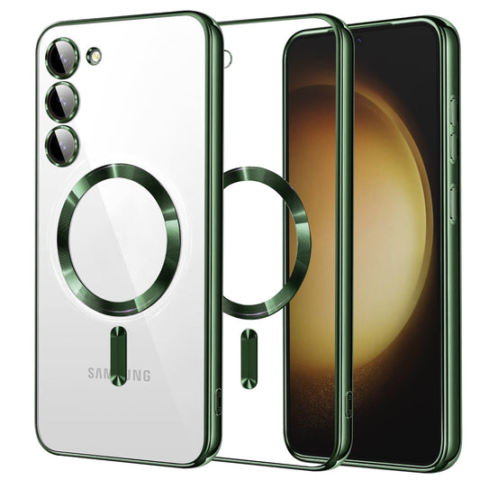 Capa MagSafe para Samsung Galaxy S23+ S916, Techsuit, Luxury Crystal, Verde Escuro