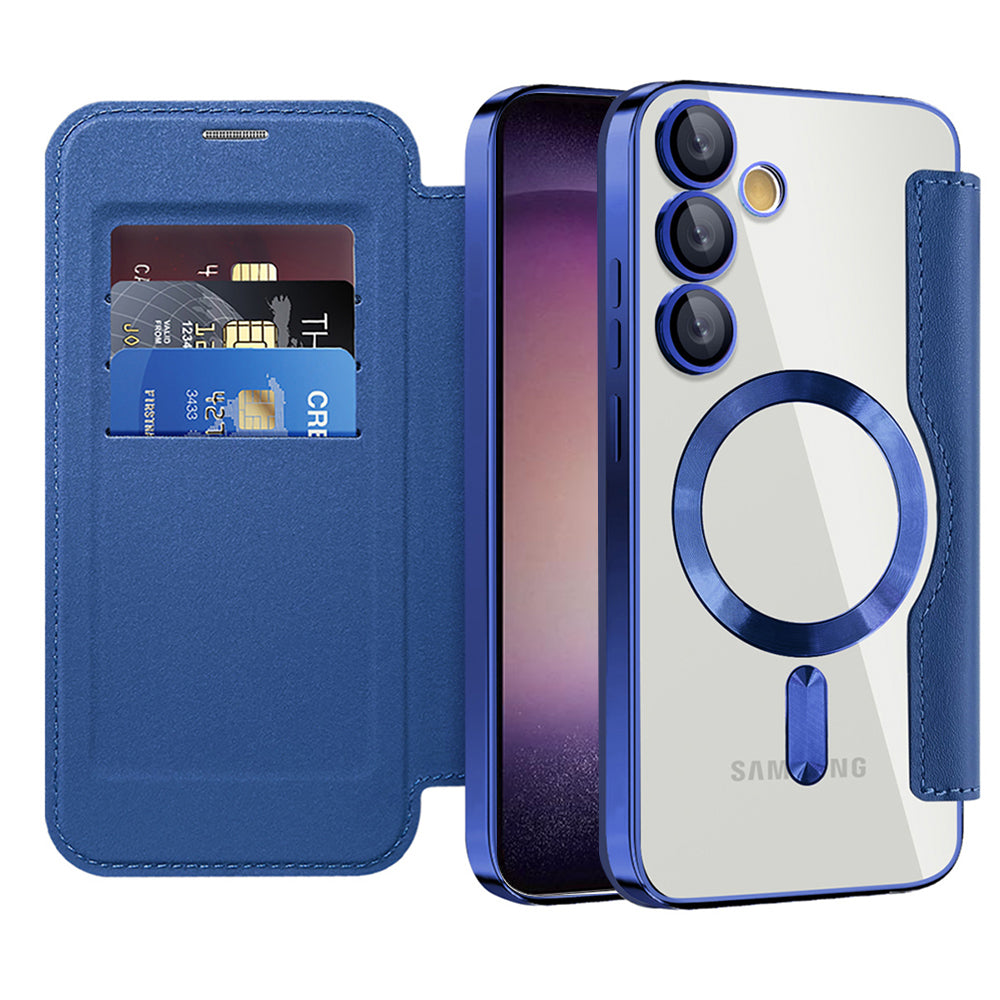 Capa MagSafe para Samsung Galaxy S23+ S916, Techsuit, SmartMag Book, Azul