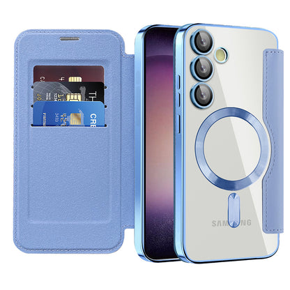 Capa MagSafe para Samsung Galaxy S23+ S916, Techsuit, SmartMag Book, Azul