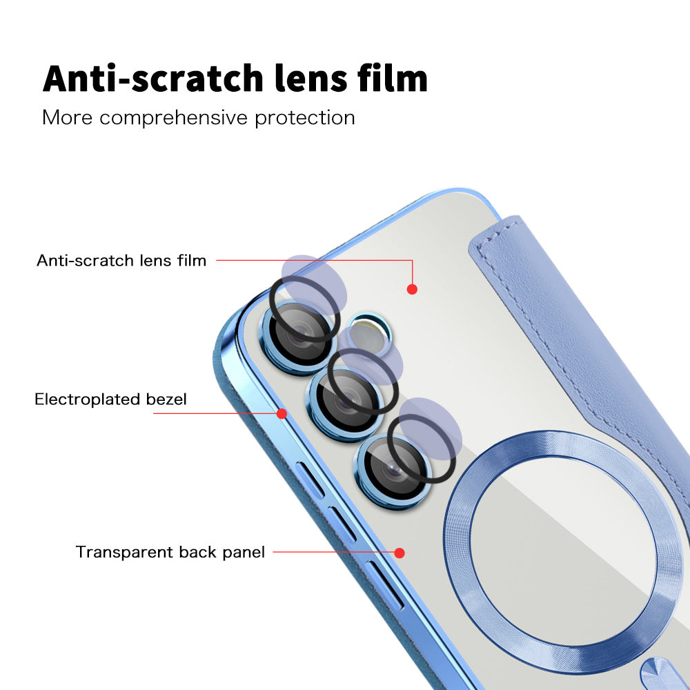 Capa MagSafe para Samsung Galaxy S23+ S916, Techsuit, SmartMag Book, Azul